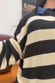Buddie Stripe Knit Charcoal /6=